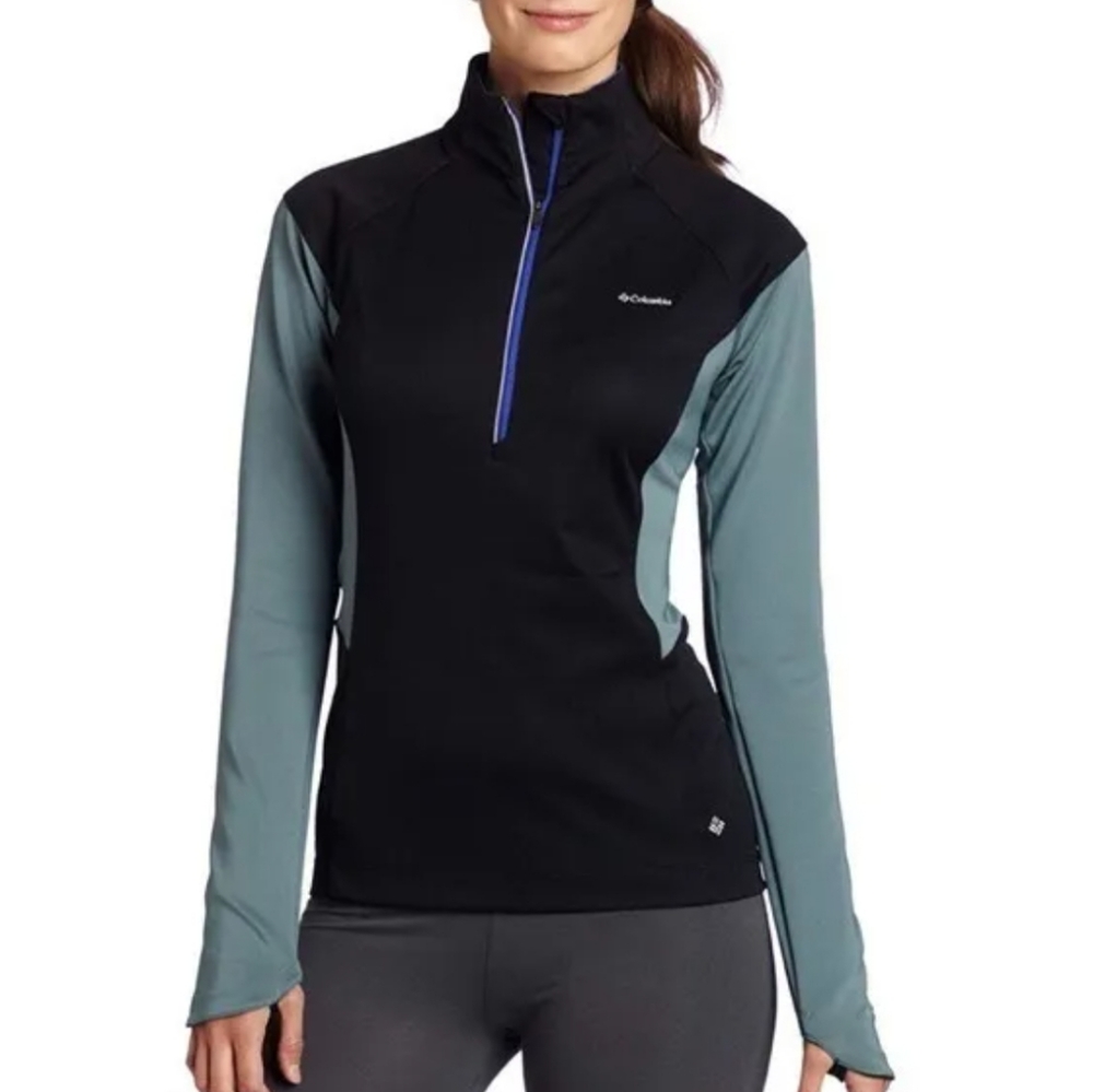 COLUMBIA OMNI WIND Women's XS 1/2 Zipper Thumb Hole Jacket